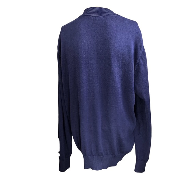 Turtleson Pima Cotton Golf Pullover XL Quarter Zip Navy Preppy Coastal - Picture 3 of 9